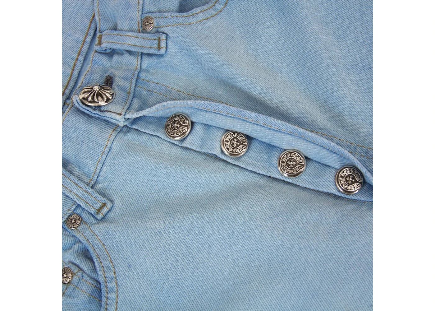 authentic chrome hearts x drake certified lover boy vintage levi’s jeans - premium designer jewelry front view