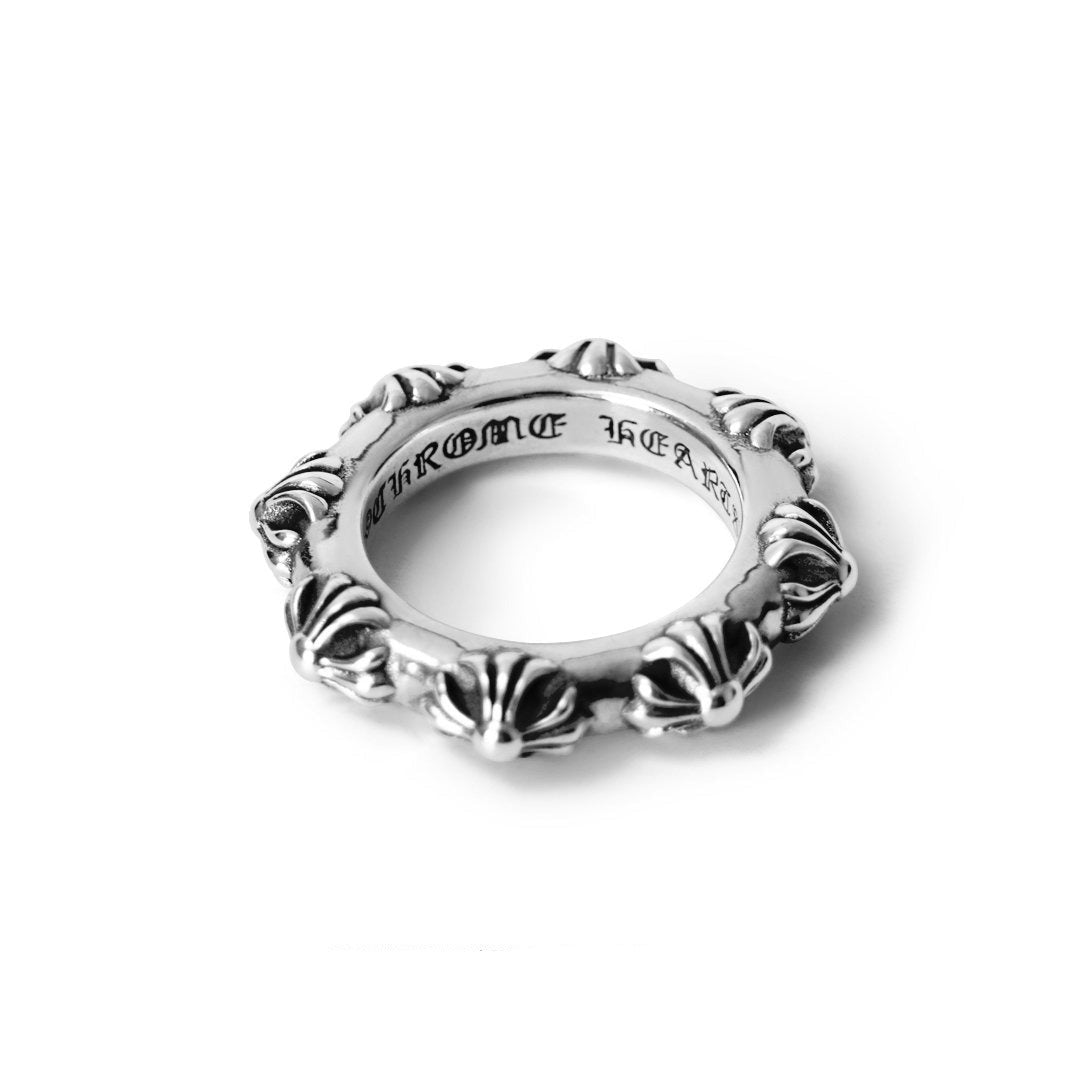 authentic cross band ring - premium designer jewelry front view