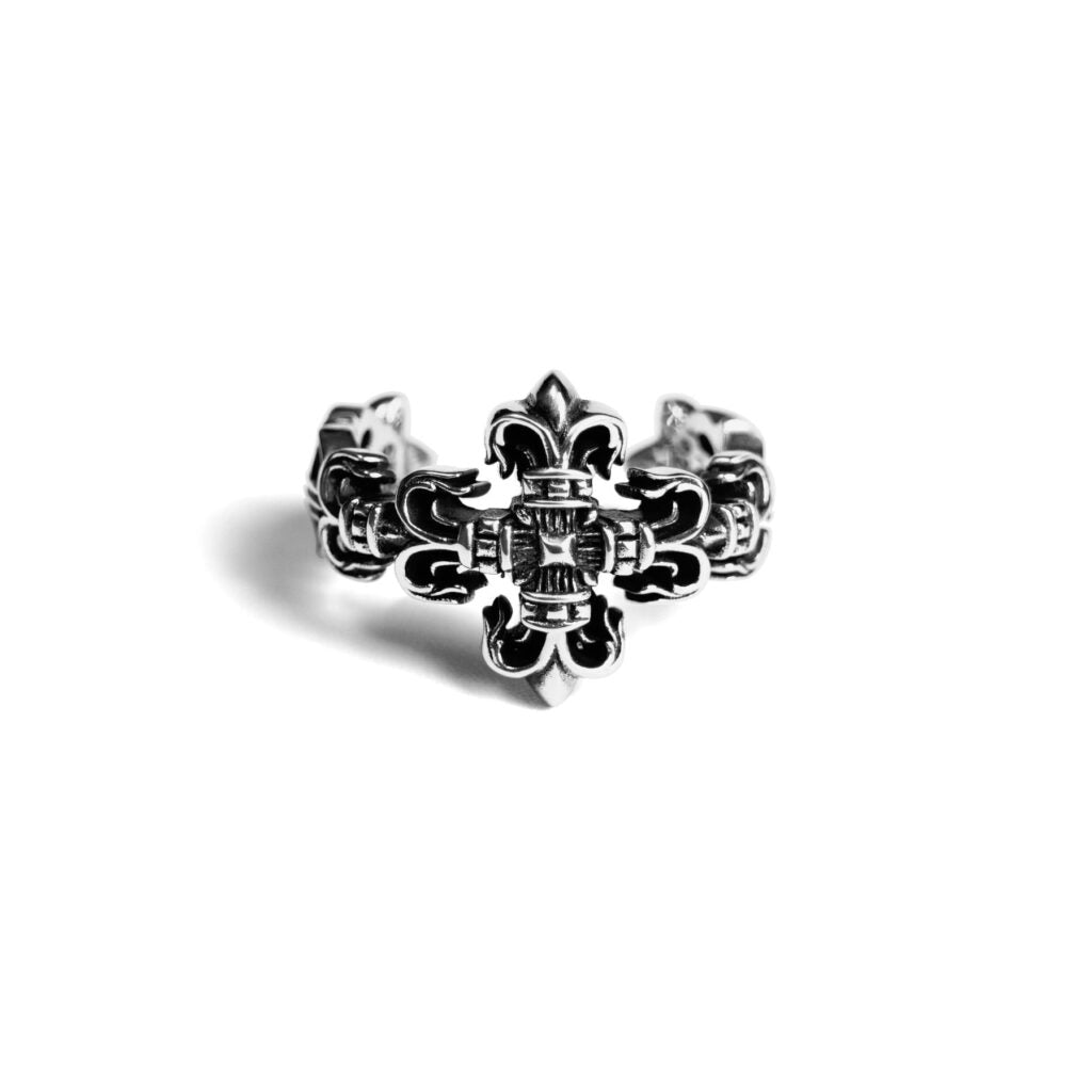 authentic filigree cross ring - premium designer jewelry front view