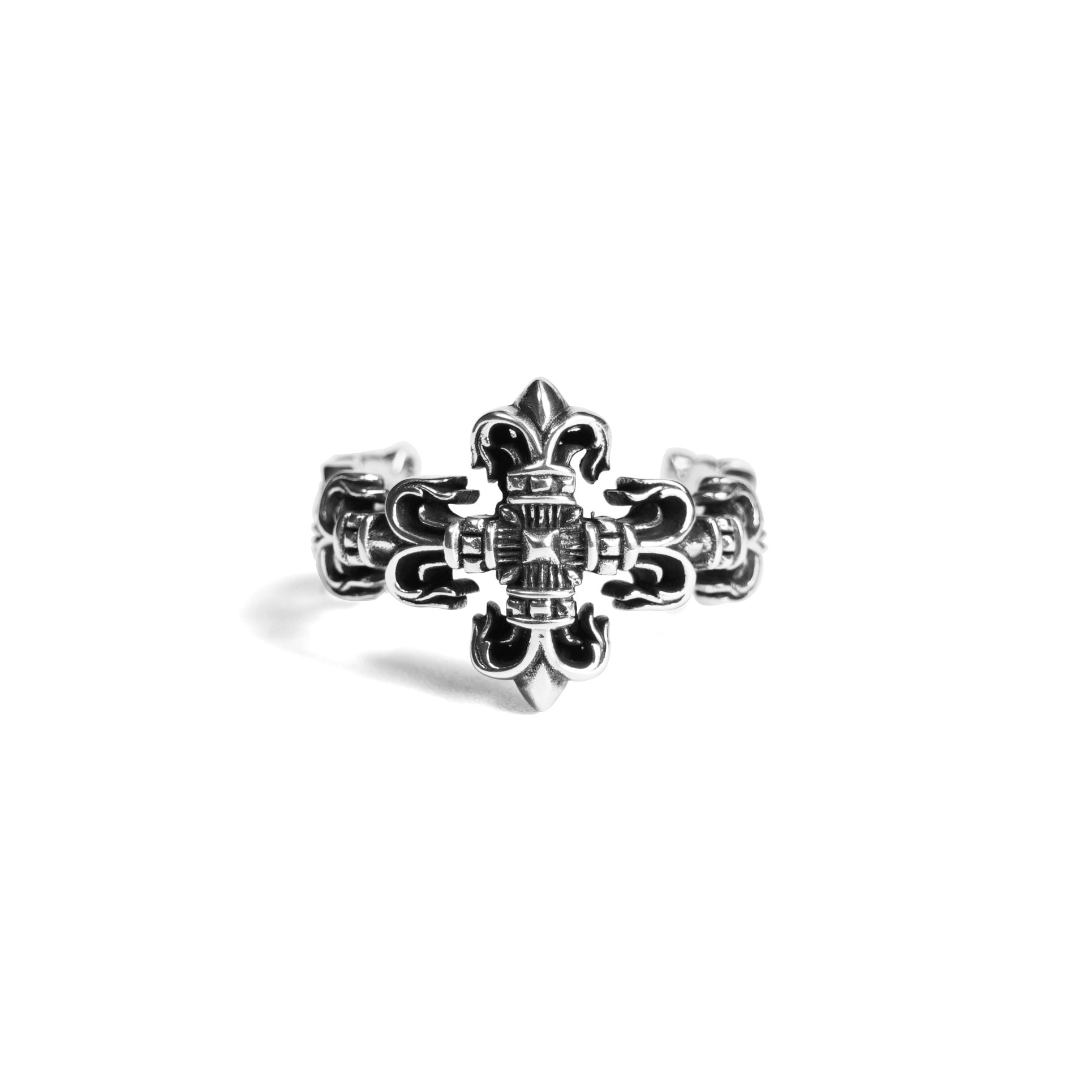 authentic filigree cross ring - premium designer jewelry front view