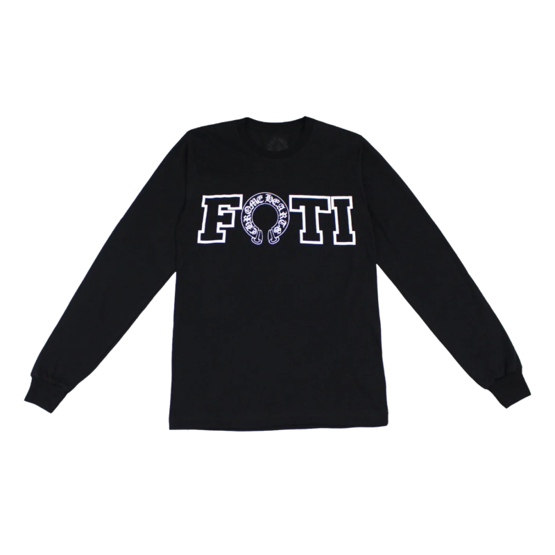 authentic chrome hearts foti long sleeve t-shirt - premium designer jewelry front view