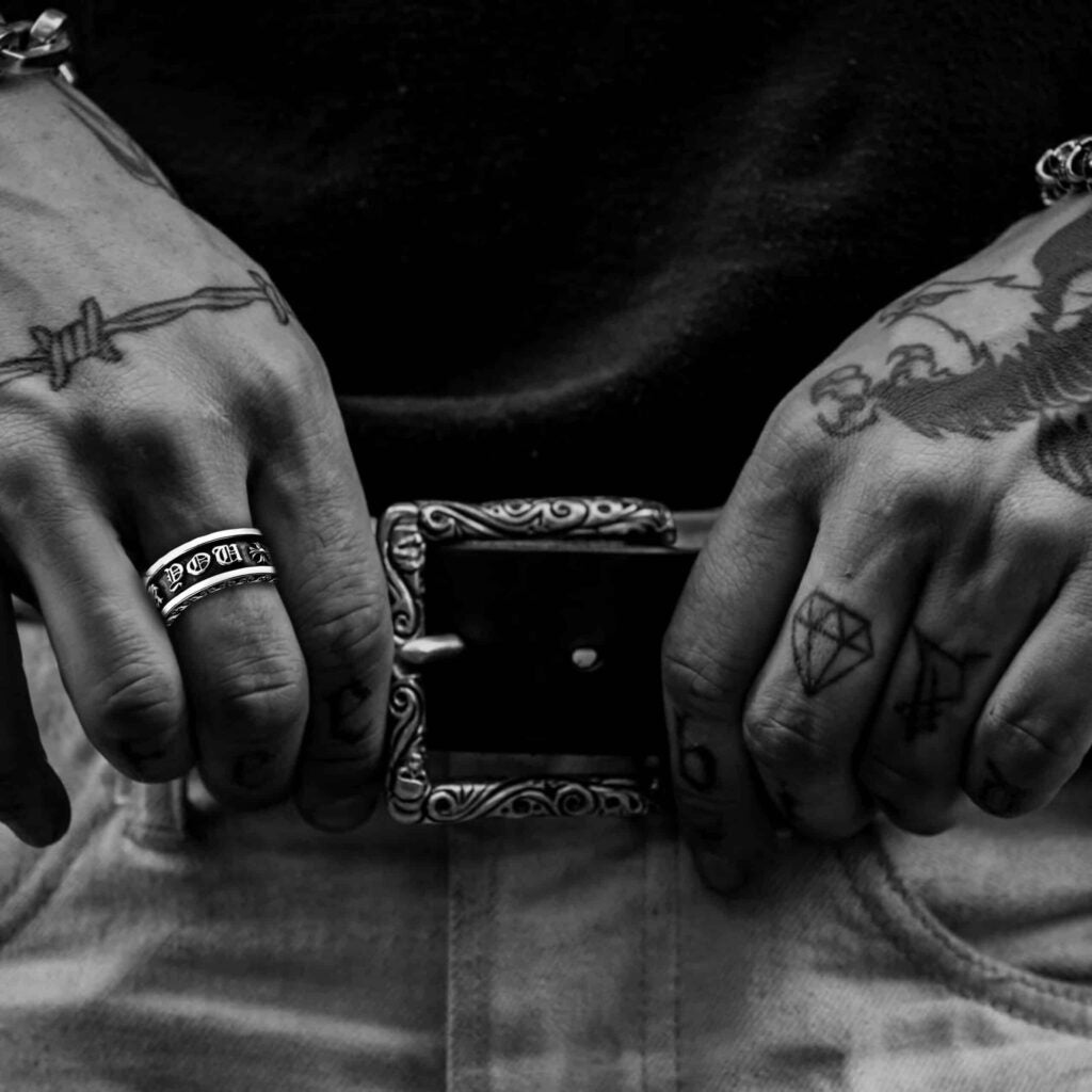 authentic fuck you spinner ring - premium designer jewelry front view