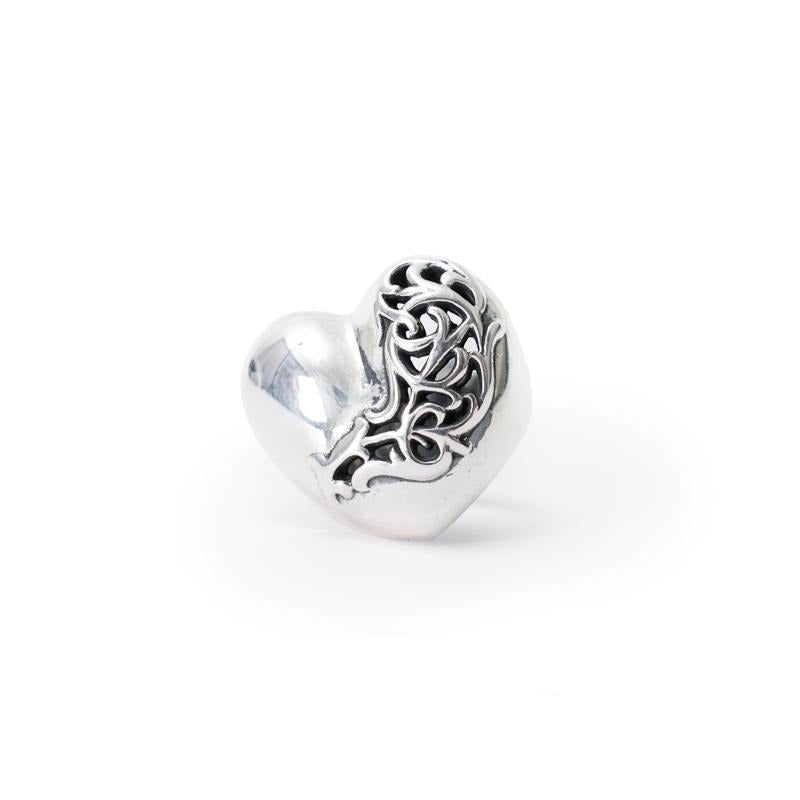 authentic heart ring - premium designer jewelry front view