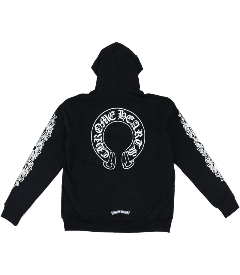 authentic chrome hearts zip up hoodie - premium designer jewelry front view