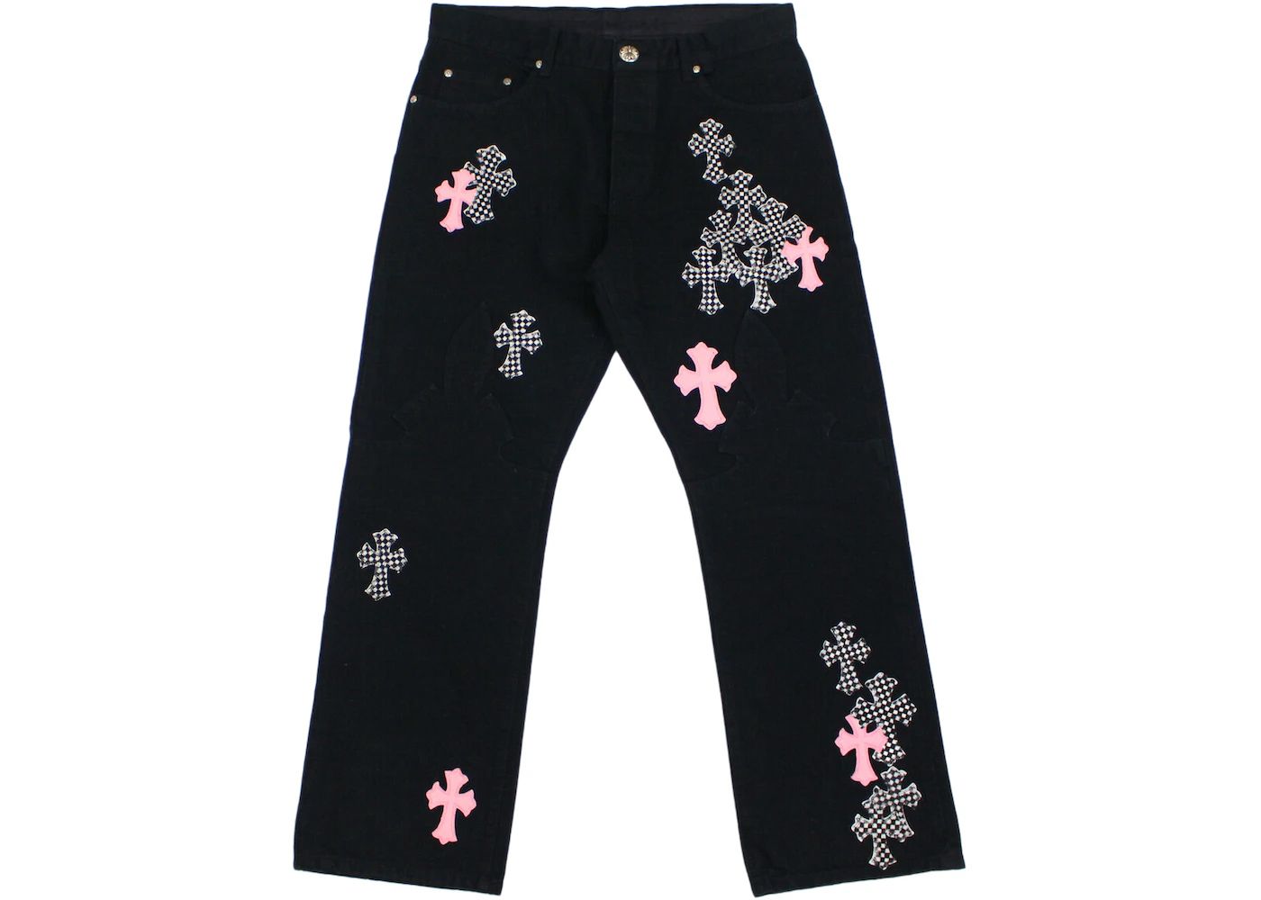 Pink & Checkered Cross Patch Fleurknee Jeans