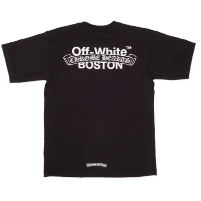 authentic off white chrome hearts boston shirt - premium designer jewelry front view