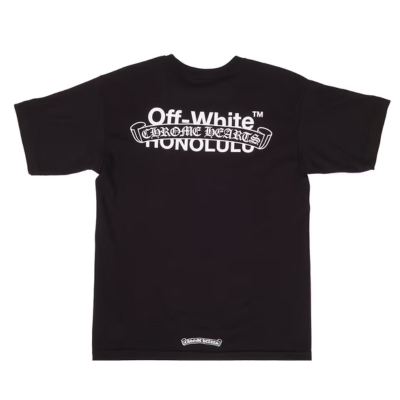 authentic off white chrome hearts honolulu shirt - premium designer jewelry front view