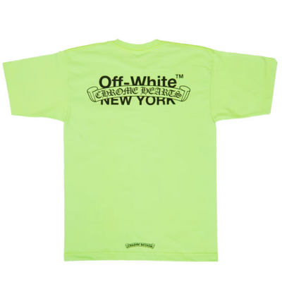 authentic off white chrome hearts new york green shirt - premium designer jewelry front view
