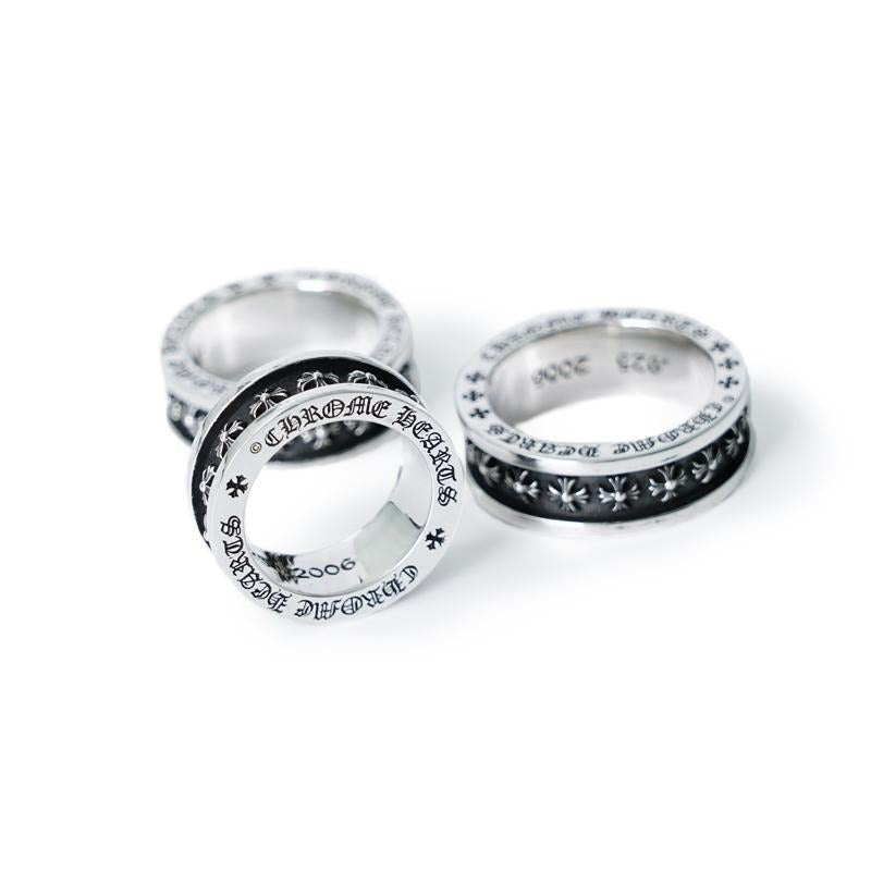 authentic tiny ch plus spinner ring - premium designer jewelry front view
