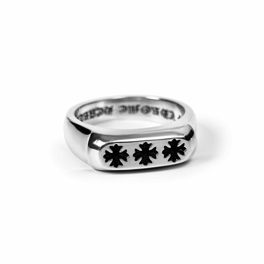 authentic triple ch plus flat rin - premium designer jewelry front view