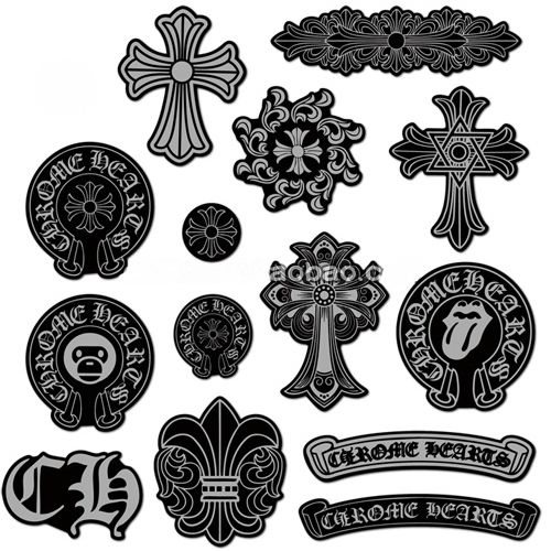 Chrome Heart Cross Stickers - Chrome Hearts