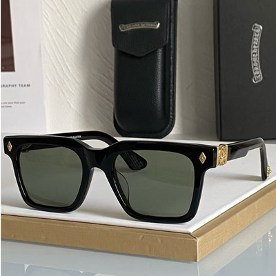 authentic chrome hearts hallamans sunglasses - premium designer jewelry front view