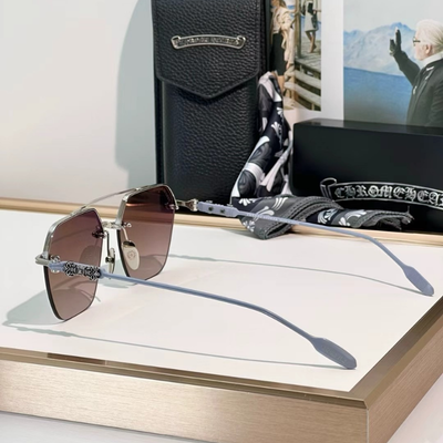 authentic chrome hearts loverod sunglasses - premium designer jewelry front view