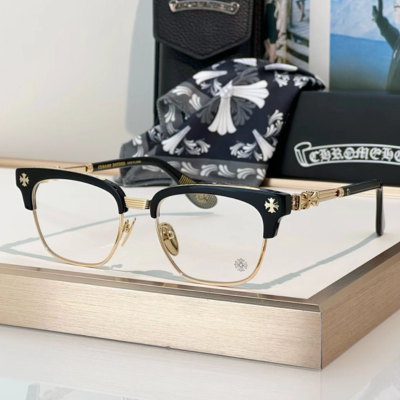 authentic chrome hearts bonennoisseur ii eyeglasses - premium designer jewelry front view