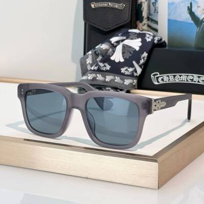 authentic chrome hearts box officer sunglasses - premium designer jewelry front view