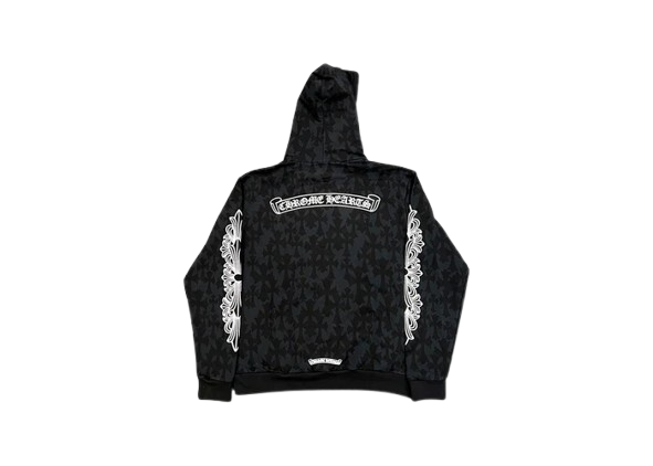 authentic chrome hearts cemetery hoodie - premium designer jewelry front view