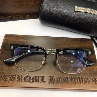 authentic chrome hearts evagilist glasses - premium designer jewelry front view