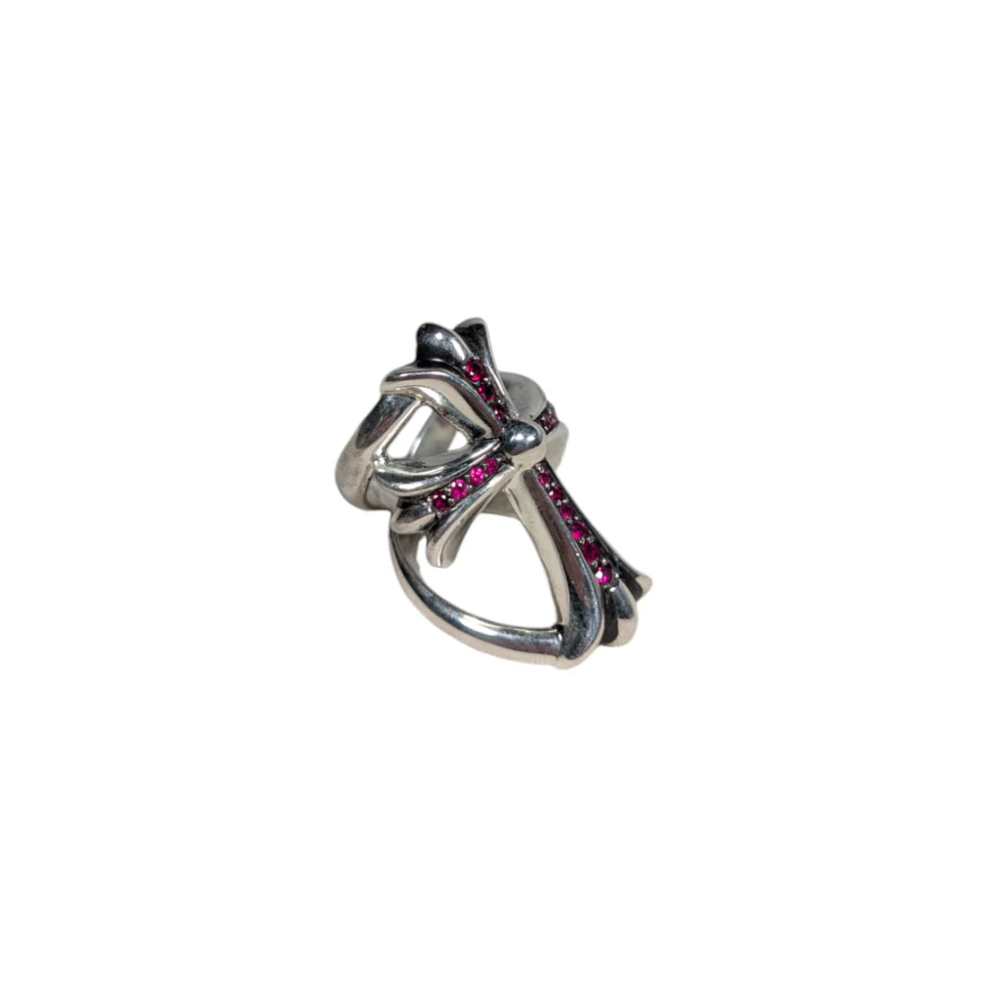 authentic chrome hearts ruby ring - premium designer jewelry front view