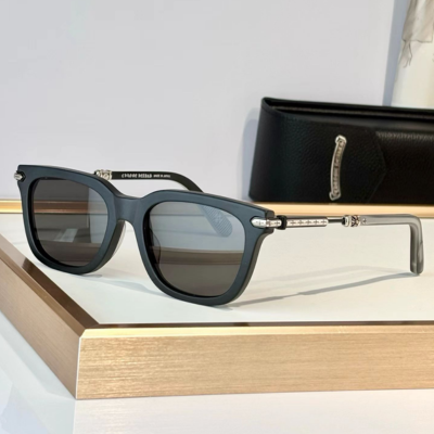 authentic chrome hearts tresticles glasses - premium designer jewelry front view