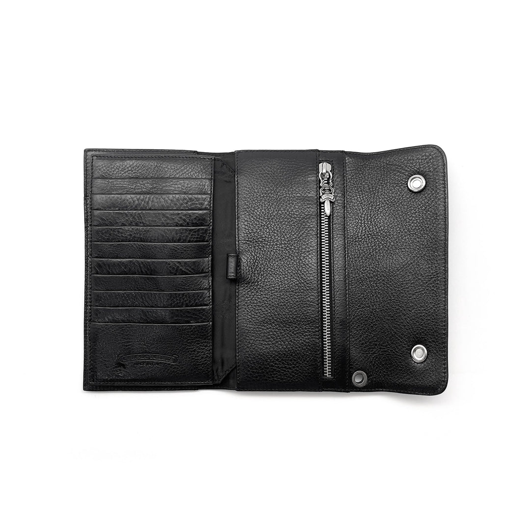 authentic chrome hearts wave wallet - premium designer jewelry front view