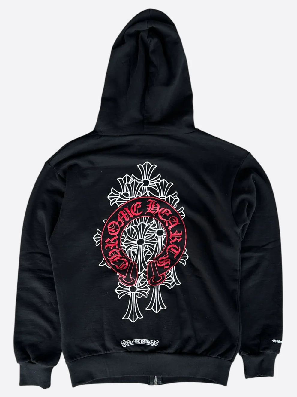 authentic chrome hearts with red dagger hoodie - premium designer jewelry front view