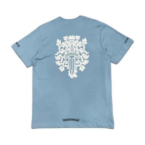 authentic dagger tee chrome hearts baby blue​ - premium designer jewelry front view