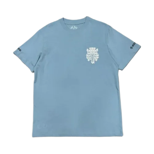 authentic dagger tee chrome hearts baby blue​ - premium designer jewelry front view