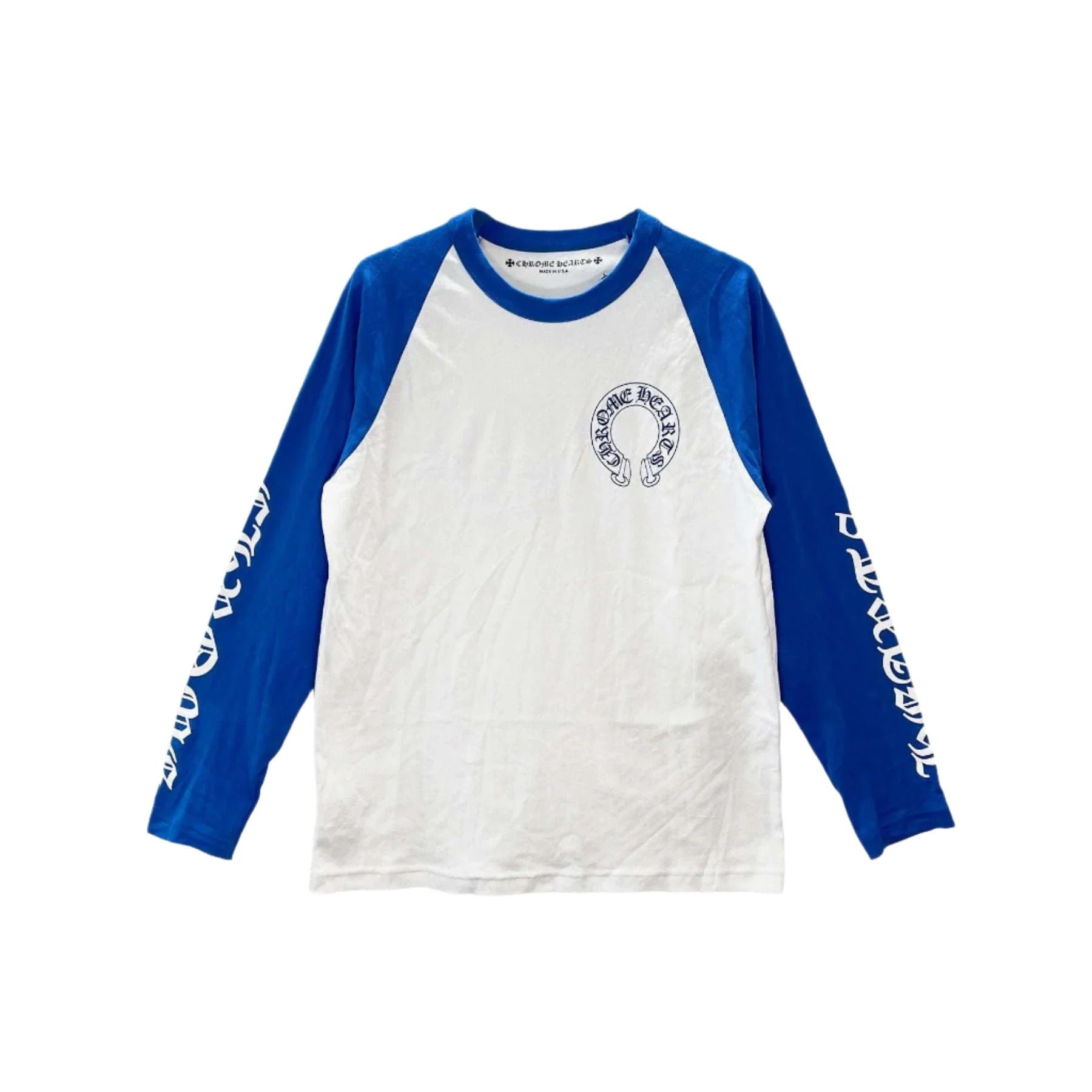Blue And White Chrome Heart Shirt