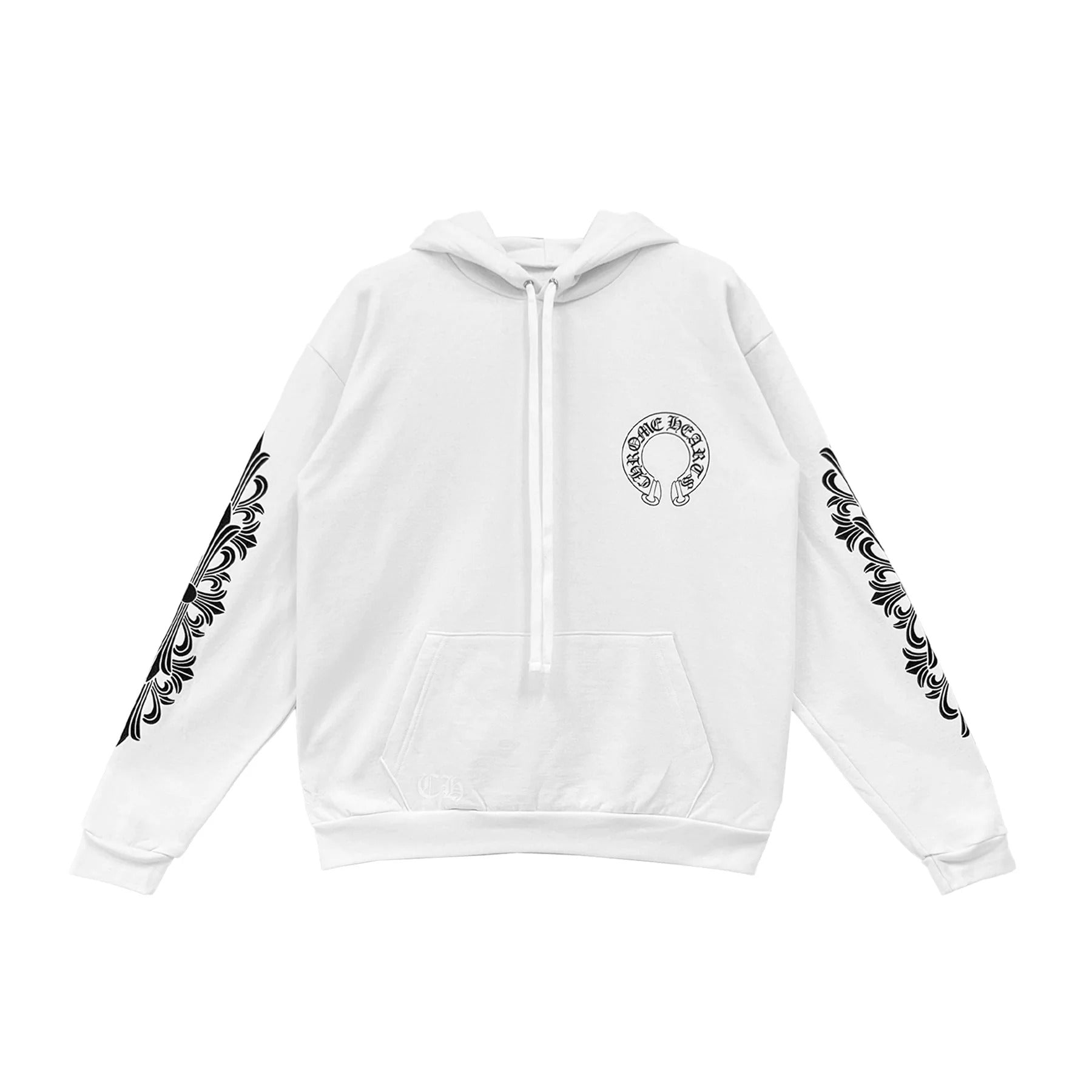 White Chrome Heart Hoodie