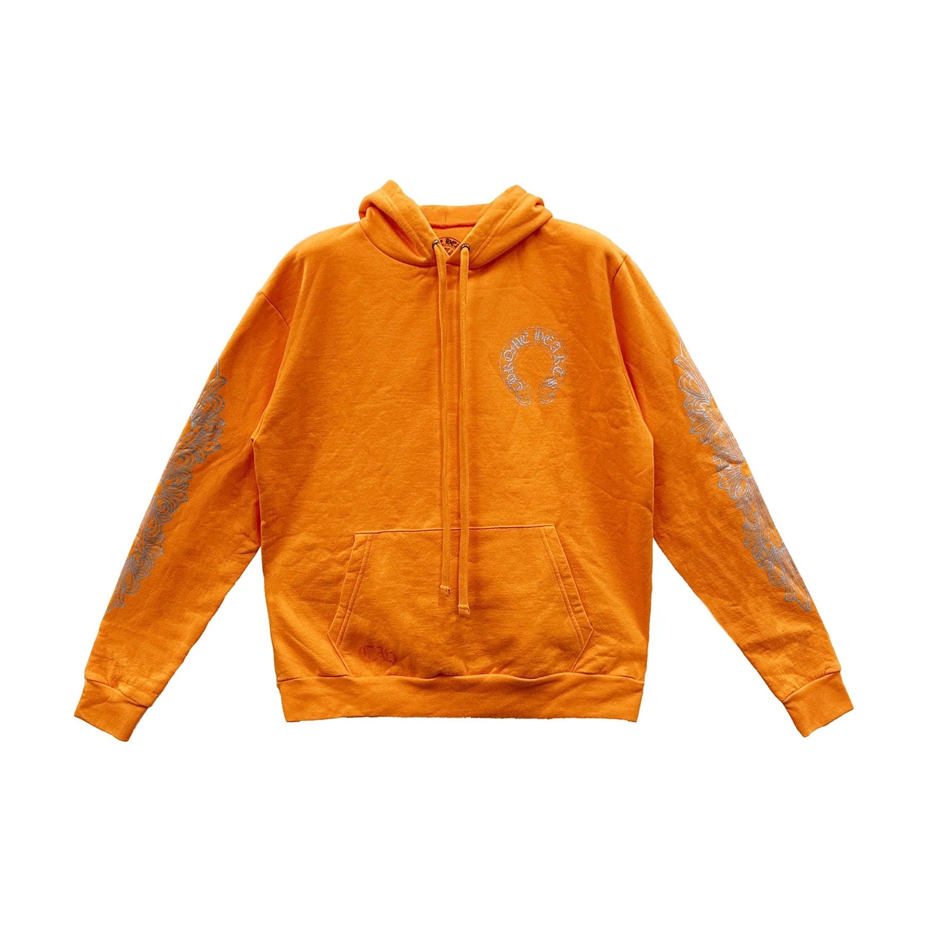 Orange Chrome Heart Hoodie - Chrome Hearts
