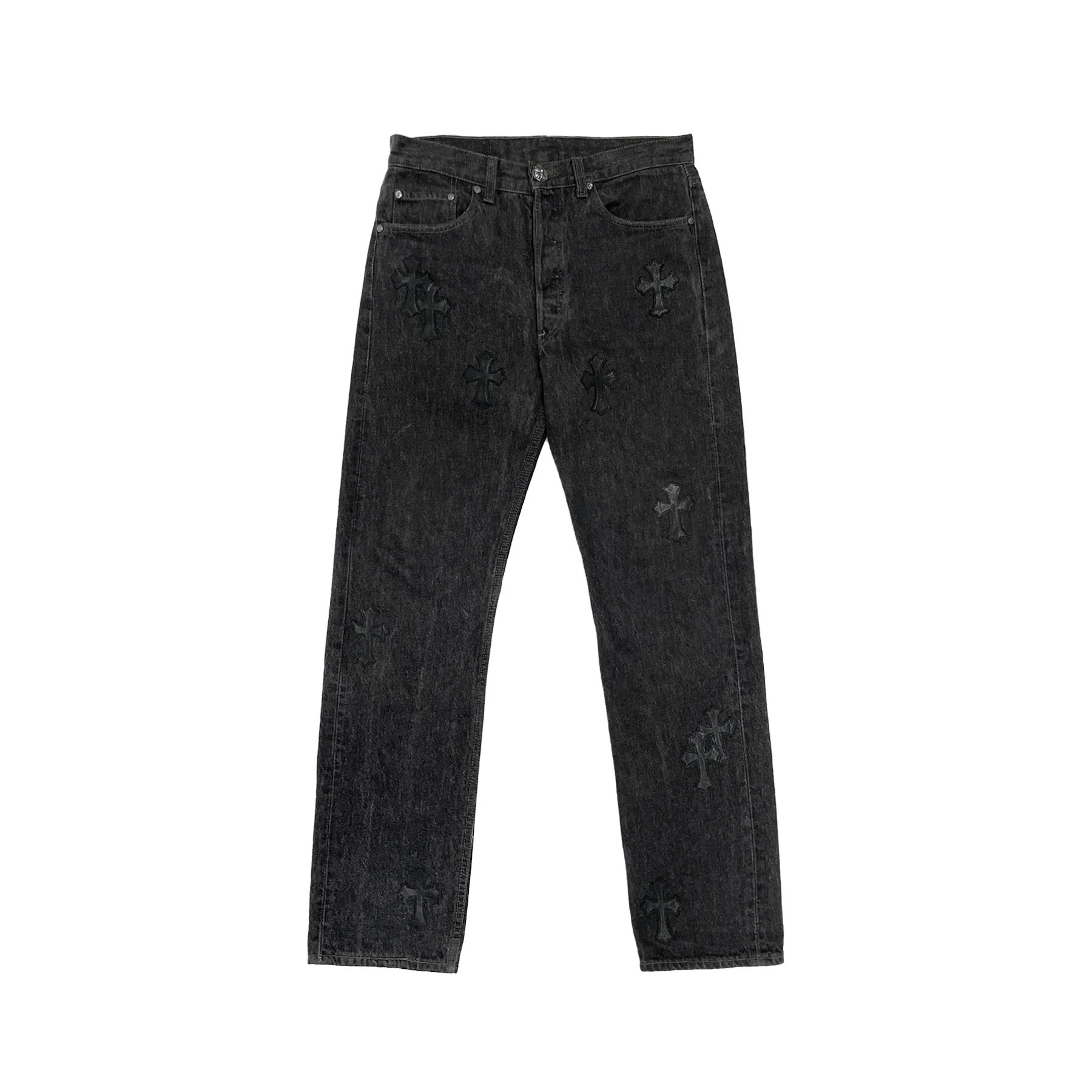 Black Chrome Heart Jeans - Chrome Hearts