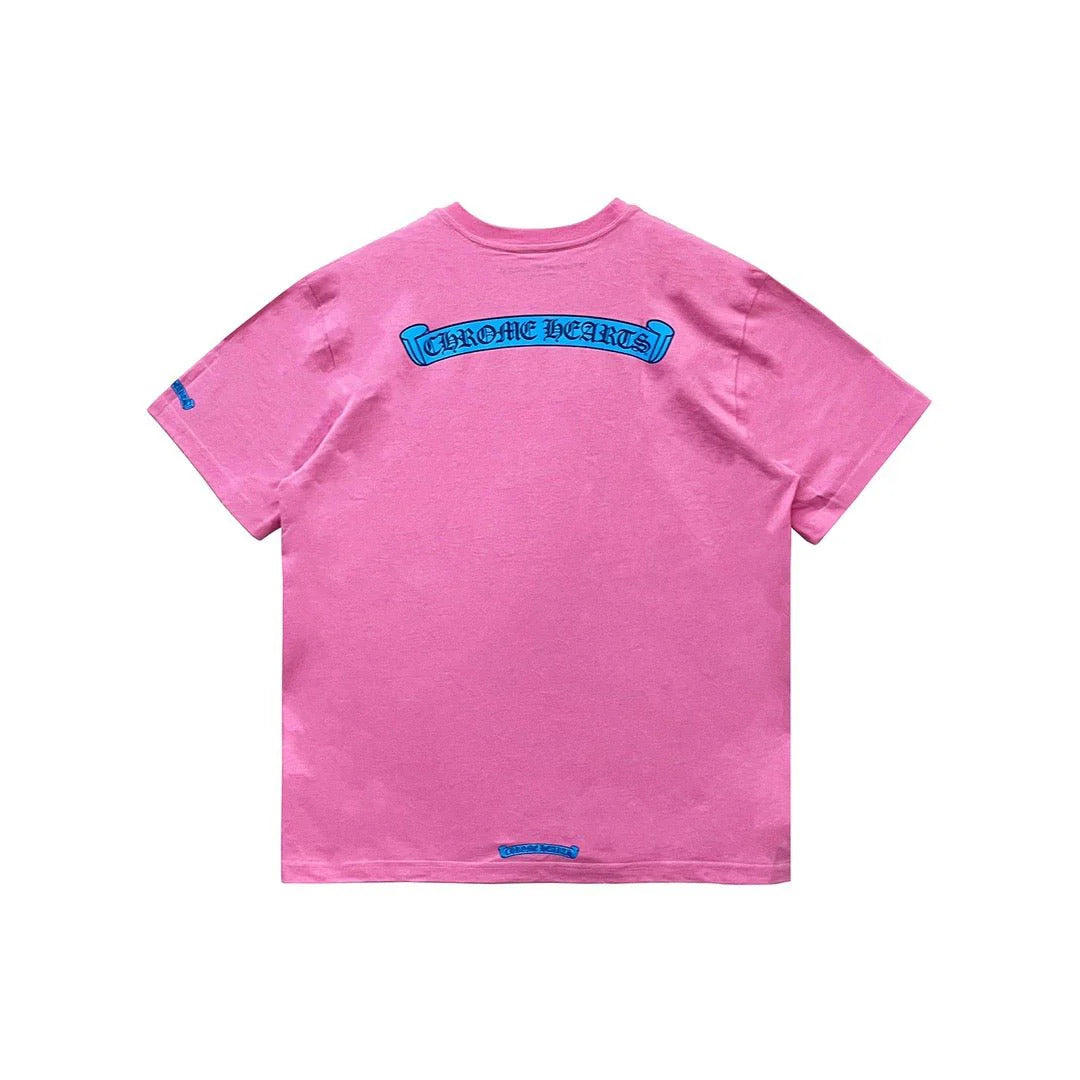 authentic pink chrome hearts shirt - premium designer jewelry front view