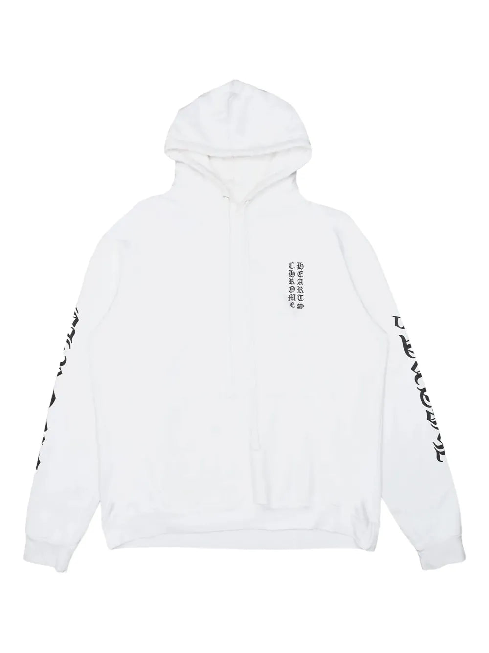 authentic white chrome hearts hoodie - premium designer jewelry front view